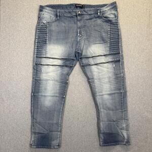 Vintage Southpole Men's Size 48x31 Stretch Light Wash Zipper Detail Jeans